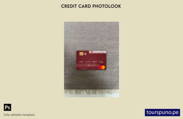 listo para imprimir plantilla frontal de aspecto fotográfico de mastercard del p